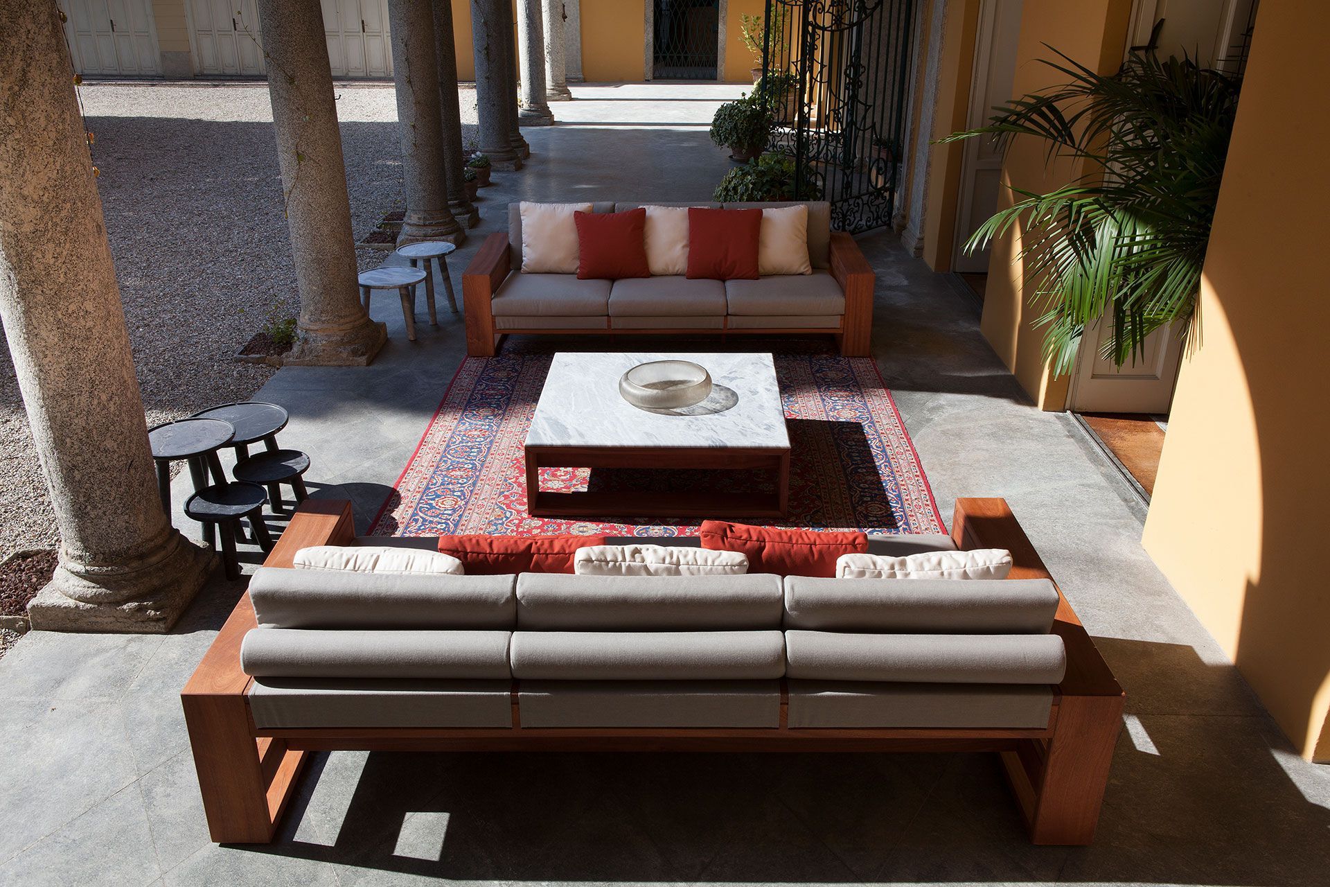 3-местный диван из красного дерева и ткани Exteta Bellagio ARCH-00110556 - Вид №6