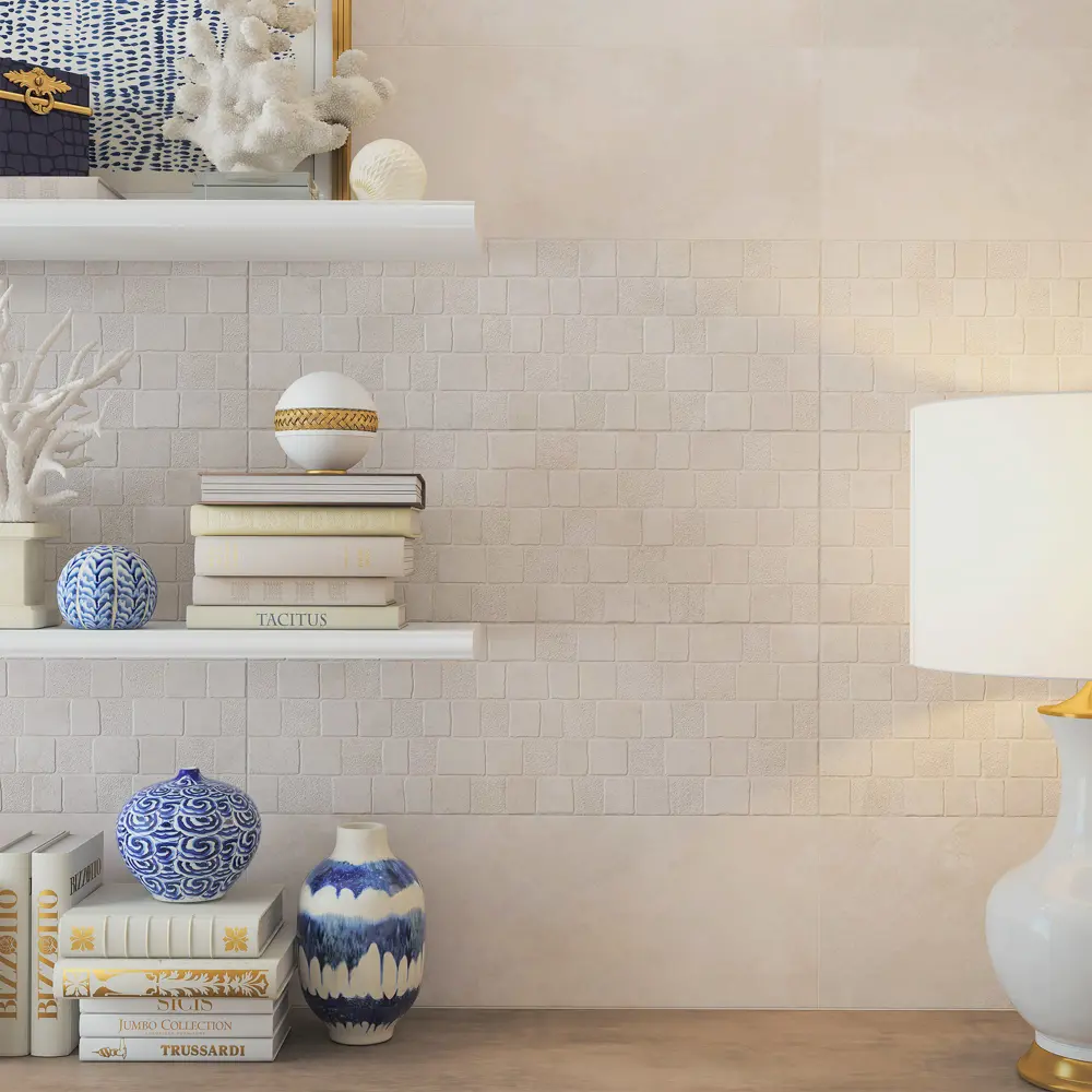 Плитка настенная Керамин Эдда 3Д рельеф 75x25 см 1.69 м² цвет бежевый STLM-2057209 - Вид №5