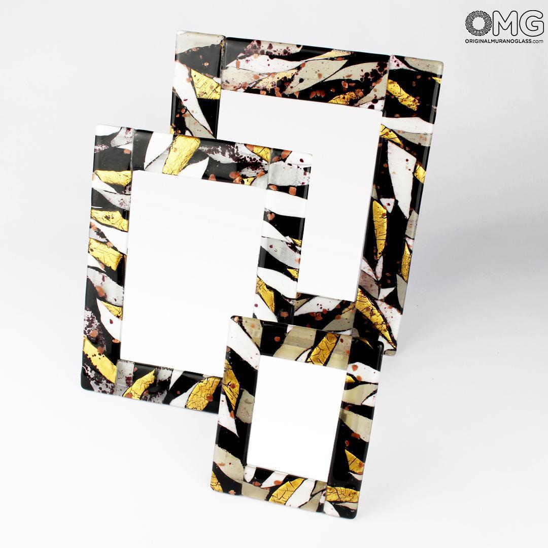 3156 ORIGINALMURANOGLASS Фоторамка Нюанс - чёрная - Original Murano Glass OMG 5 см  - Вид №1