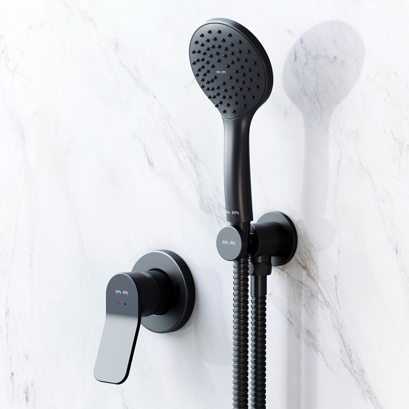 FB85A2H002 набор: см-ль д/душа душевой набор ( ручн.душ 110 мм 1 режим) шланговое присоеди AM.PM X-Joy  - Вид №1