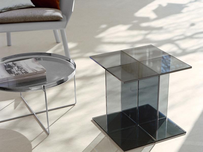 e15 Квадратный стеклянный журнальный столик  Ct08  - Вид №1