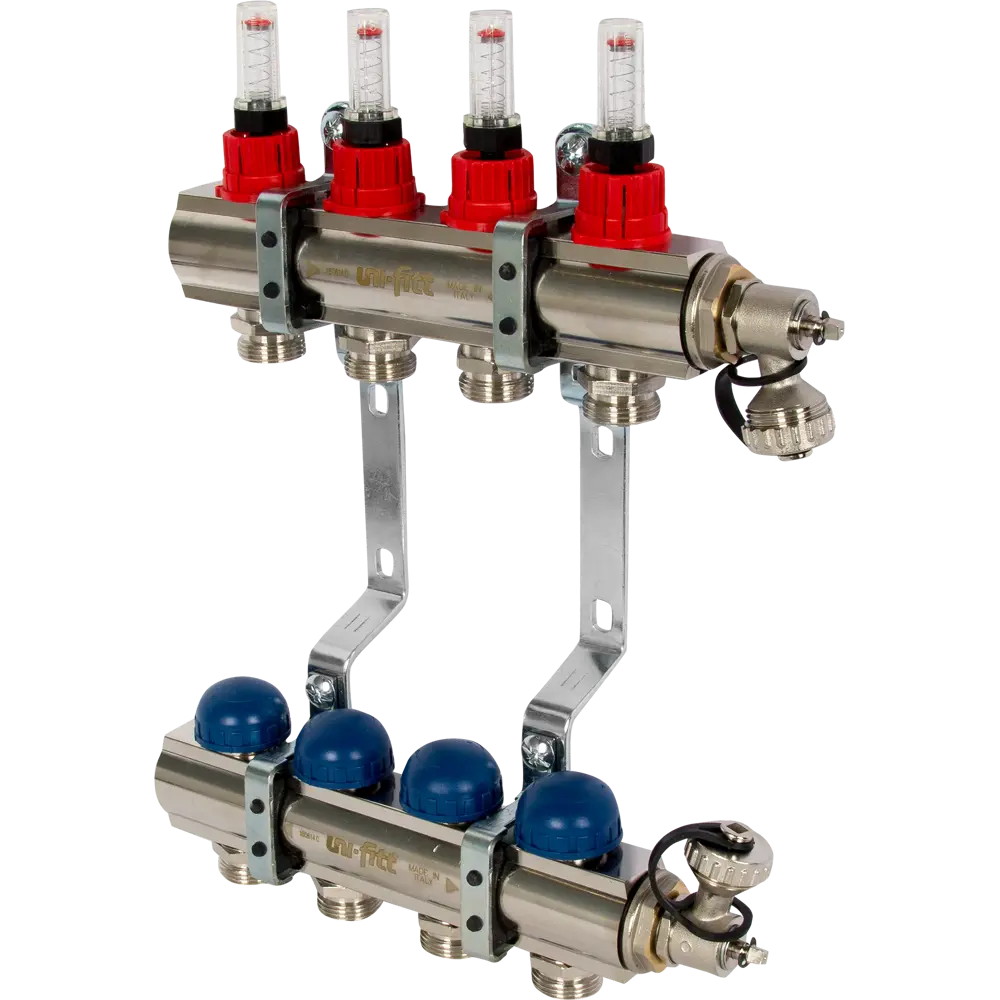 Коллекторная группа Uni-Fitt со встроенными расходомерами 1"х3/4" 4 выхода 440E4304 STLM-2007836 - Вид №1