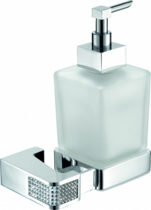 H9000/11CRС Sanibano Diamond, настенный стеклянный дозатор, цвет хром-кристаллы Swarovski crystal