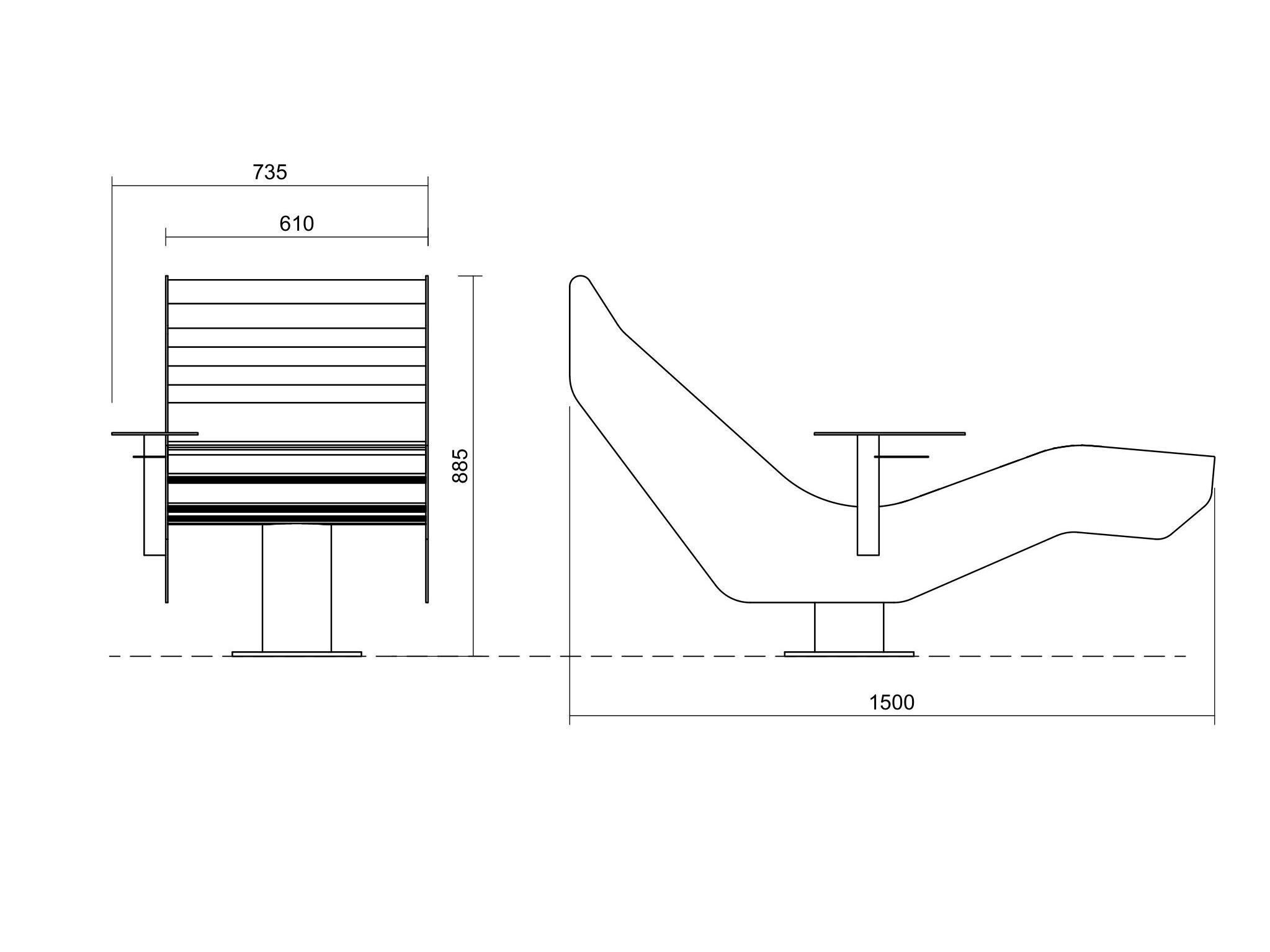 Стальной и деревянный шезлонг Studio Città SOLE MIO ARCH-00017247