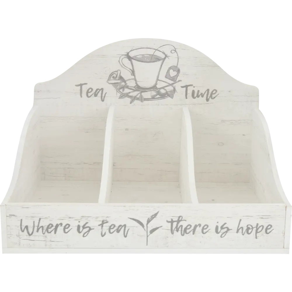 Ящик для хранения чая Графио Ч1 21x26x18 см дерево бело-черный Santreyd STLM-2160415 - Вид №4