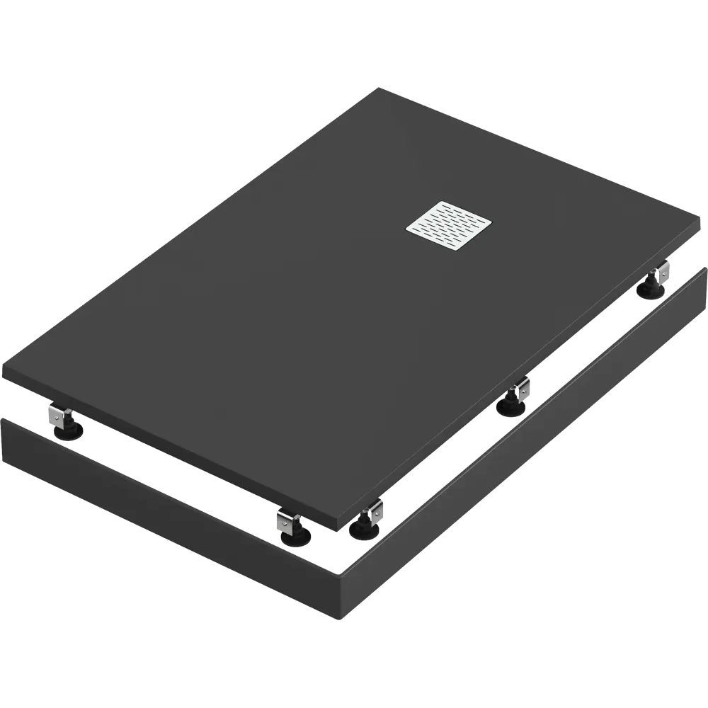 Экран Keram для душевого поддона Essentia 110x70 см цвет черный Santreyd STLM-2146778