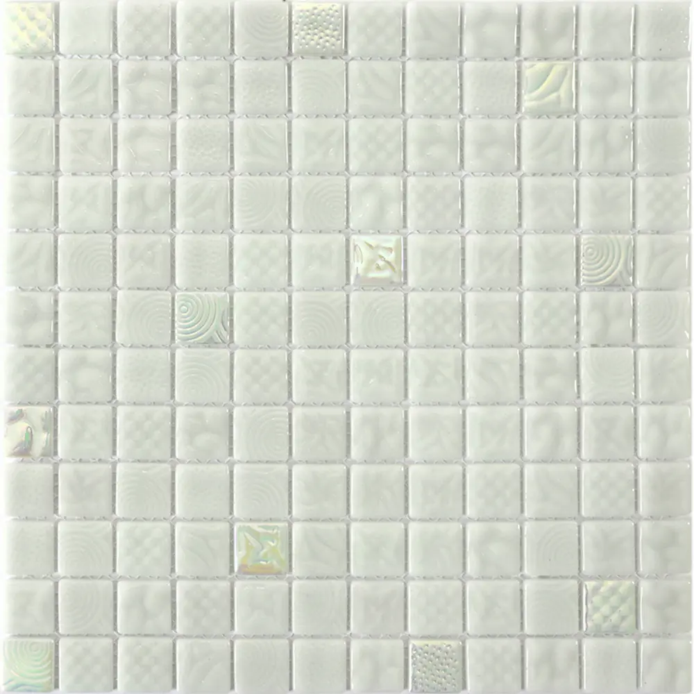 Мозаика стеклянная Natural STP-WH003-L 31.5x31.5 см цвет белый перламутровый Santreyd Steppa STLM-2202811
