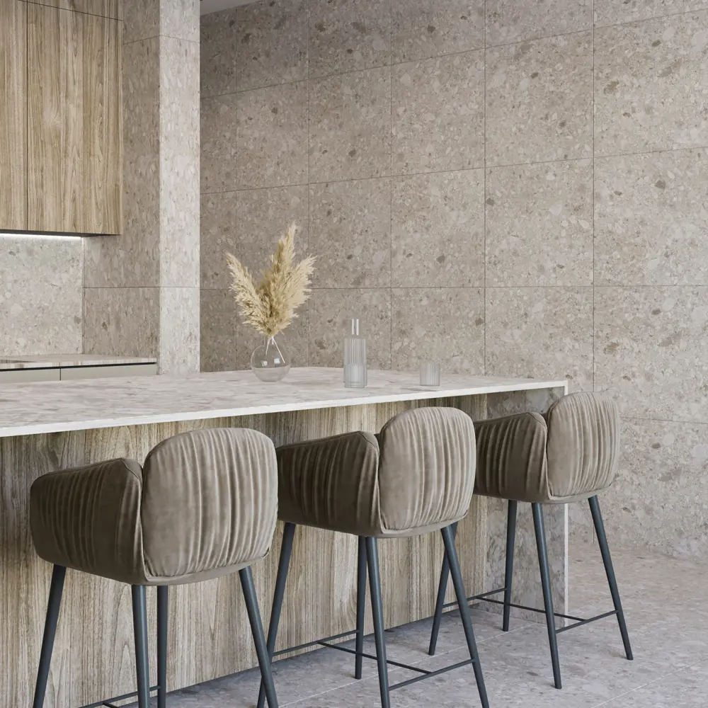 Глазурованный керамогранит Abgres Terrazzo 60x60 см 1.44 м² матовый цвет светло-серый Santreyd STLM-2093324 - Вид №3