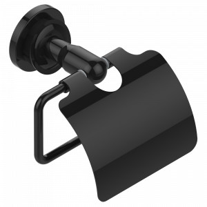 U3F-538AC Бумагодержатель с крышкой настенный Thg-paris Багатель с чёрным камнем и рукоятками Покрытие PVD бронза