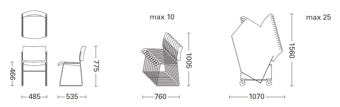 Штабелируемый стул из стали и дерева Howe 40/4 ARCH-00034360 - Вид №12