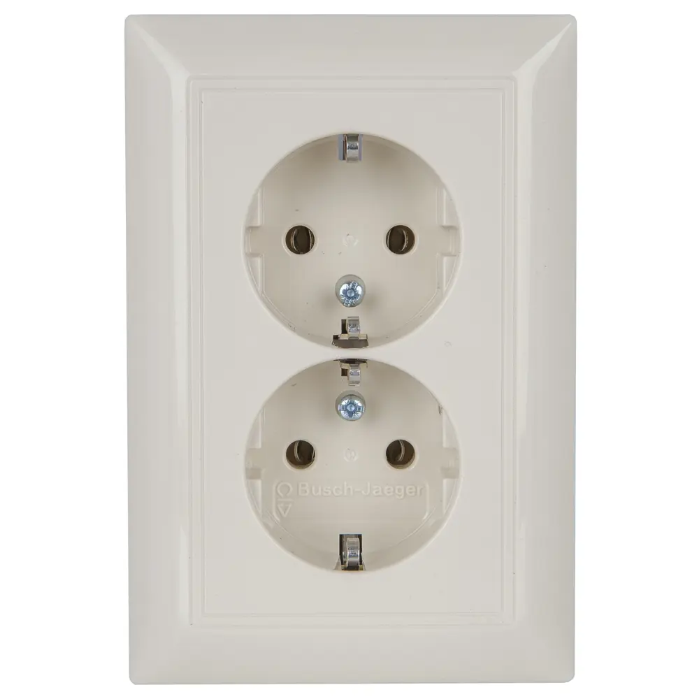 Розетка двойная встраиваемая ABB Basic 55 с заземлением, цвет бежевый STLM-2159546