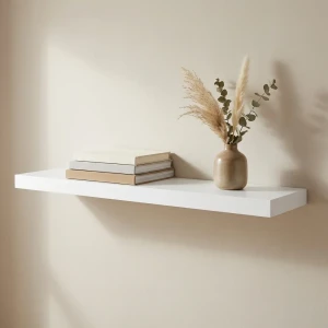 Настенная полка KONSENSA 80x23.5 см со скрытым креплением МДФ цвет белый