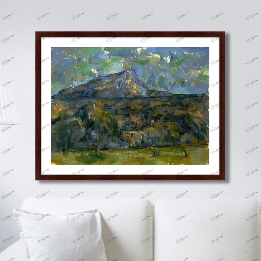 Картина в раме 78,5х100 см Mont Sainte-Victoire, 1906г. КАРТИНЫ В КВАРТИРУ  264277 Бежевый;голубой;зеленый;разноцветный 