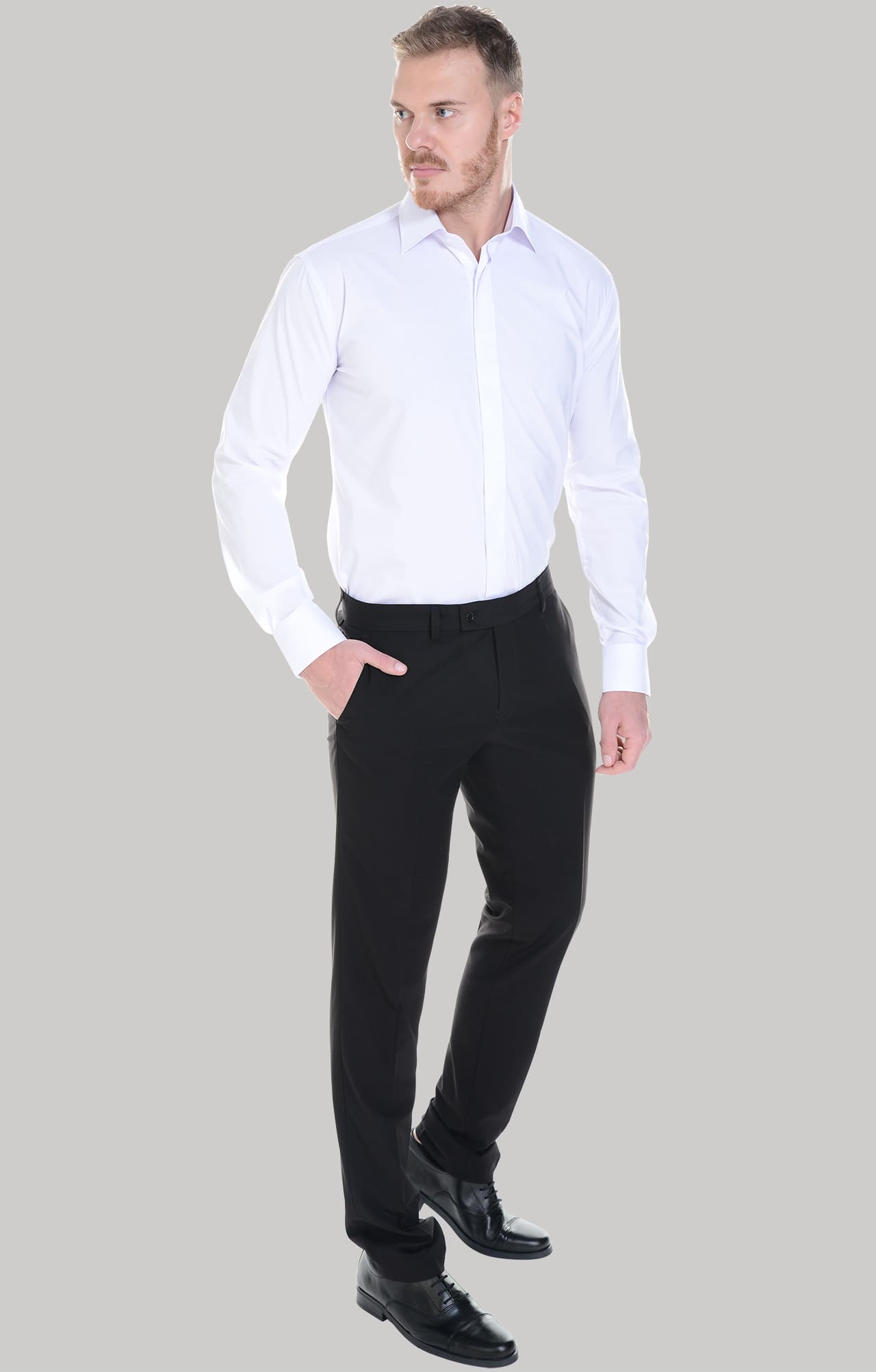 62467 Рубашка мужская  white El-Risto  Корпоративная одежда  размер 42/176-182  - Вид №15