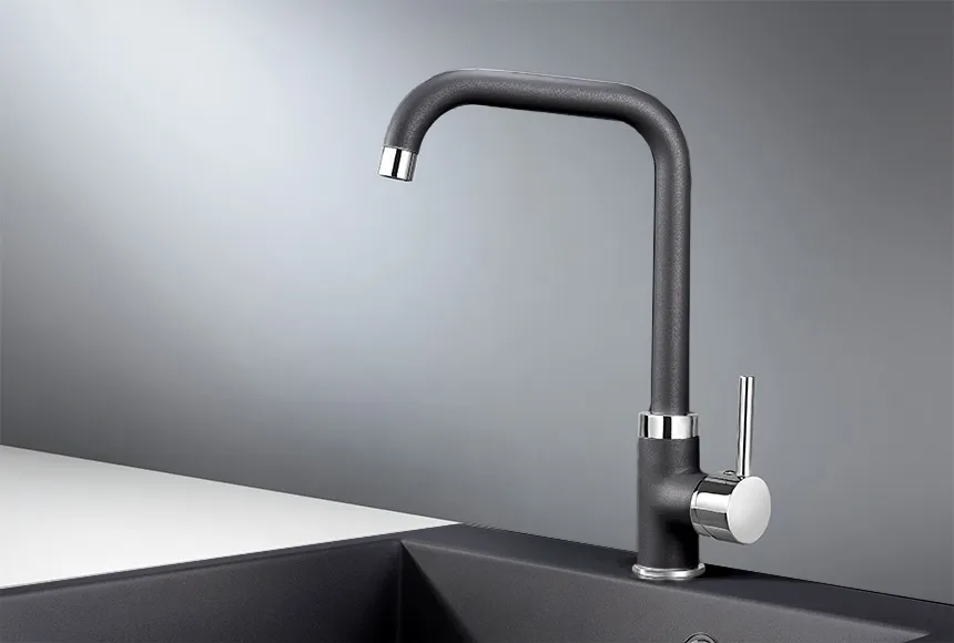 0041, ШВАРЦ (чёрный металлик), СМЕСИТЕЛЬ КУХОННЫЙ GRANULA 41-ST92