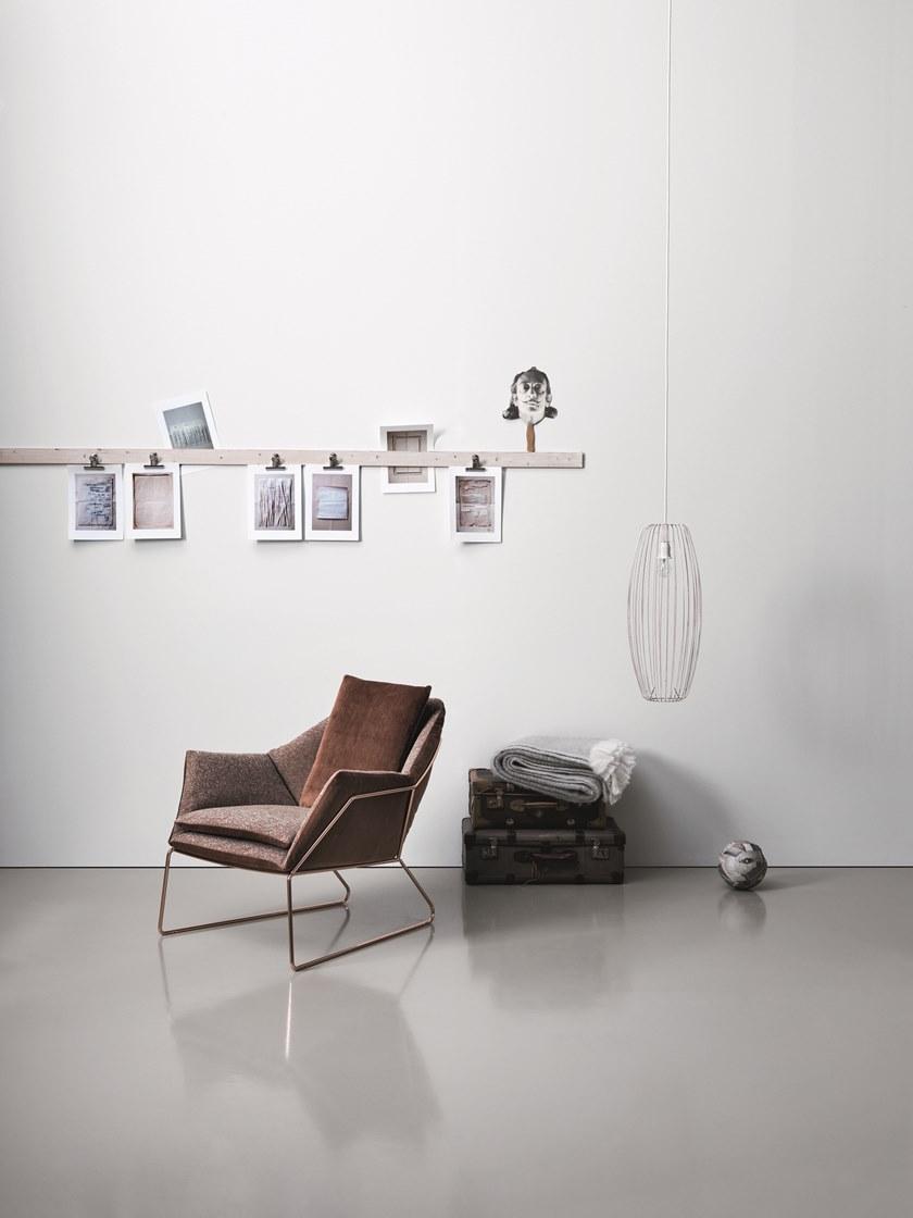 Saba Italia Кресло на санках из ткани с подлокотниками New york sun-id-1448737 - Вид №5