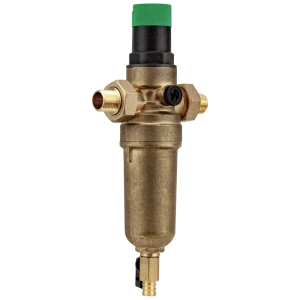Промывной фильтр для ГВС Посейдон 1/2" НР 100 мкм с редуктором давления латунь 13620