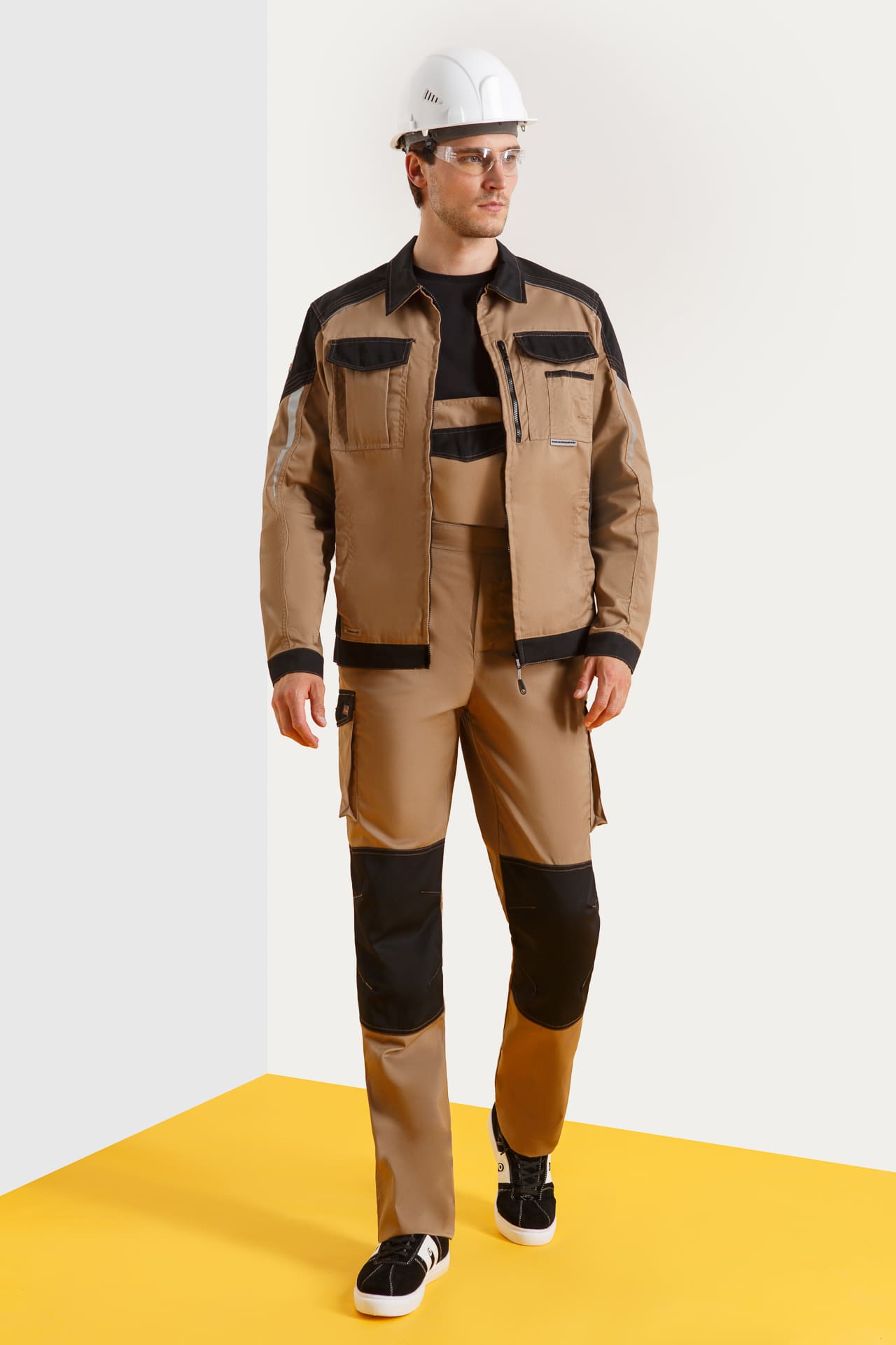 64628 Костюм  NEW 2 бежевый с черным STATUS  Летняя спецодежда  размер 44-46/170-176  - Вид №6