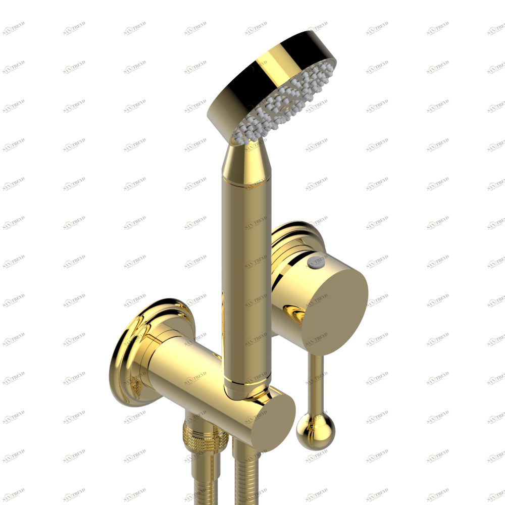 U6E-6561B Trim only for wall mixer with complete handshower on hook Thg-paris Pétale de Cristal, прозрачный хрусталь с золотой каймой Покрытие PVD золотистый цвет U6E 6561B CAT.F