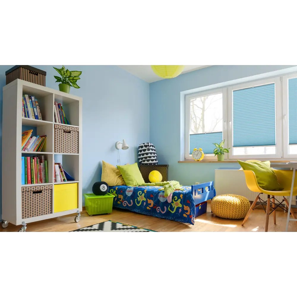 Штора плиссе «Плайн», 40х160 см, текстиль, цвет бирюзовый Santreyd STLM-2212641 - Вид №5