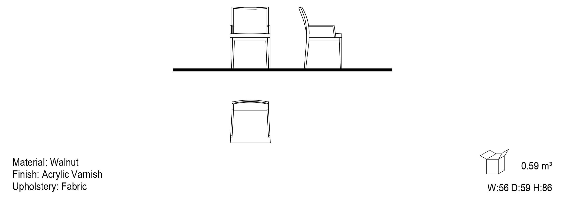 Стул с подлокотниками из дерева и ткани Mobi розовый ARCH-00038524 - Вид №2