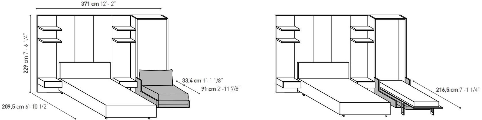 TUMIDEI Двуспальная кровать со встроенными прикроватными тумбочками On-off sun-id-1474648 - Вид №2
