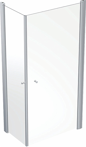 500.902.00.5 IDO Showerama 10-02 прямая душевая стенка, IDO Showerama 10-02, белые профили / полуматовое стекло, 800x800 мм  - Вид №2