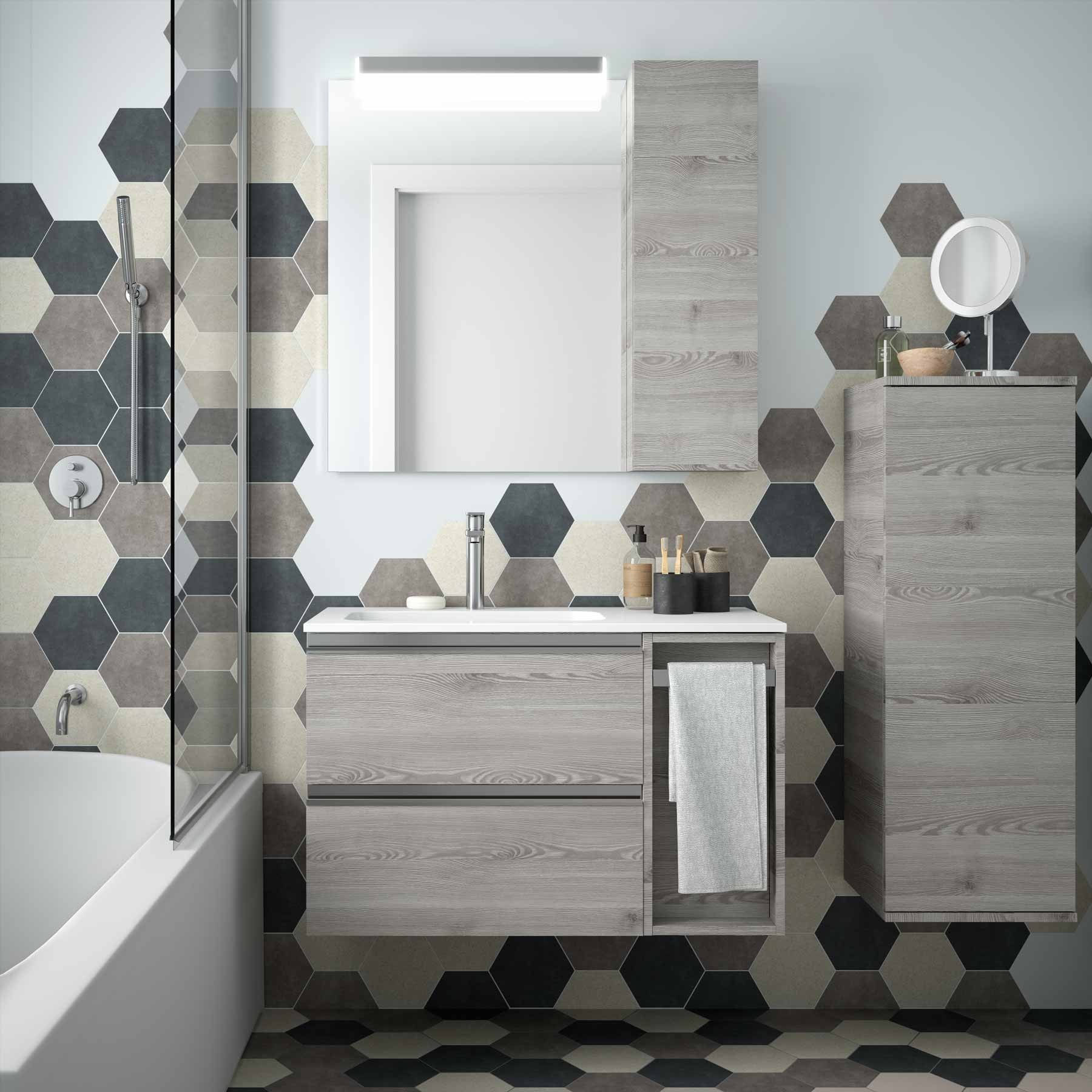 18686 SALGAR Раковина SOFIA 855 Тумба справа MINERALMARMO 855 x 15 x 460 мм - Вид №2