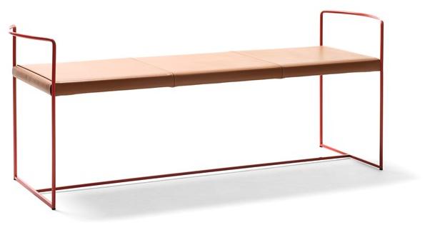 EPÒNIMO Скамейка из окрашенной стали и кожи New outline Ol003  - Вид №2