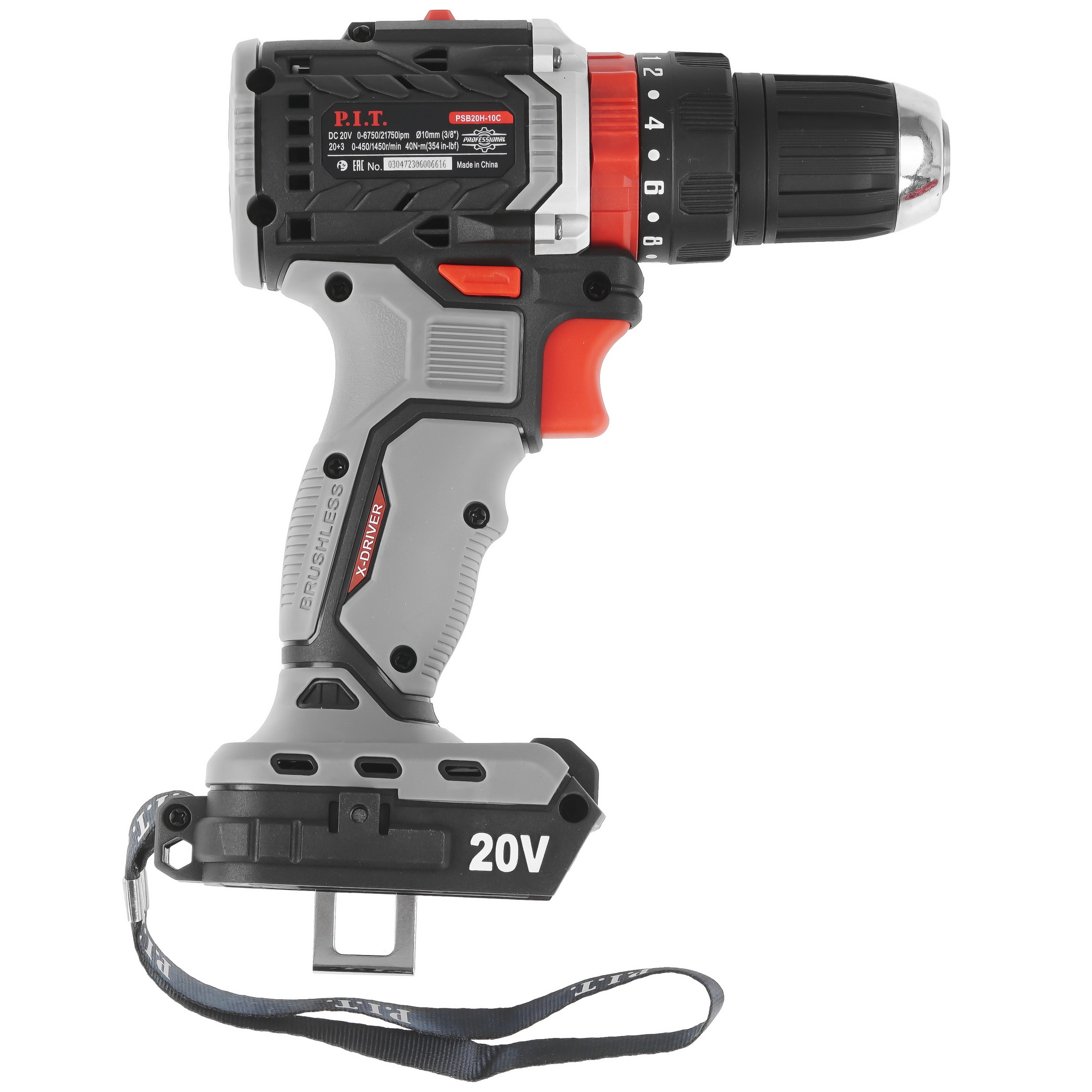 Дрель-шуруповерт PIT PSB20H-10C X-DRIVER SOLO OnePower 20V  , Без ЗУ, Без АКБ 9086507 STDN-0020131 - Вид №1