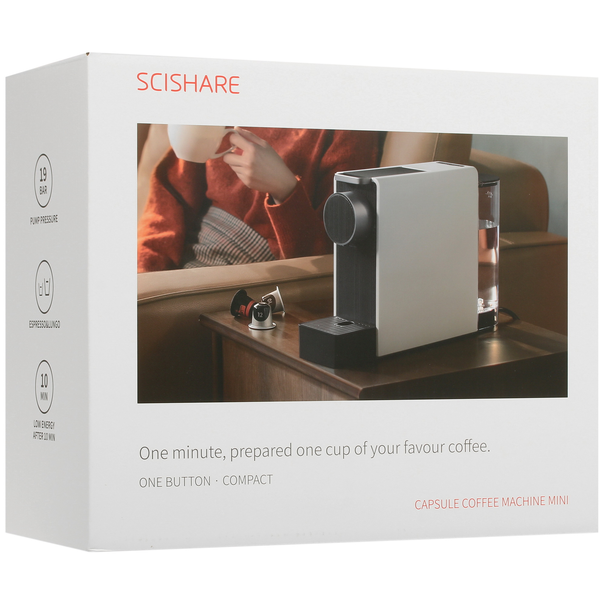 4795797 Кофемашина капсульная Scishare Capsule Coffee Machine Mini S1201 STDN-0006896 - Вид №9
