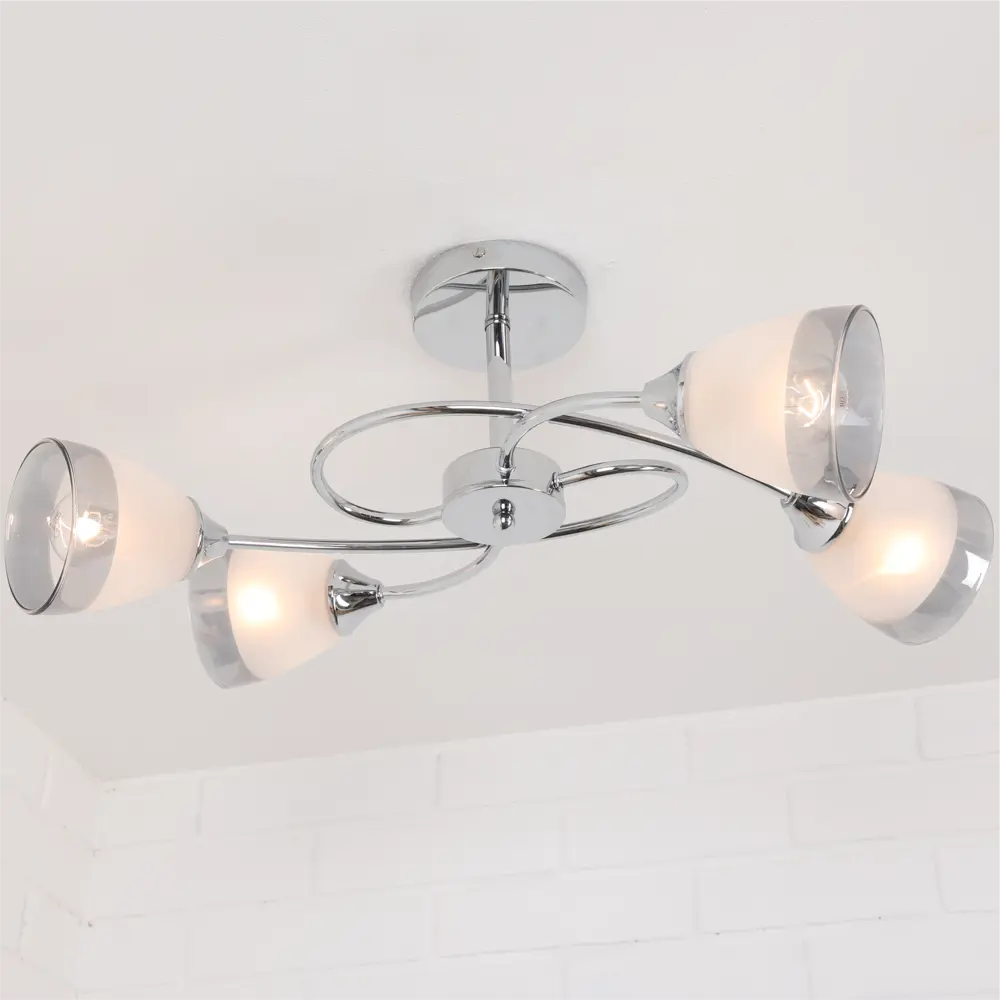 Люстра потолочная «Costa» 24000-4 4 лампы 12 м² цвет серебристый SCHAFFNER STLM-2120557 - Вид №3