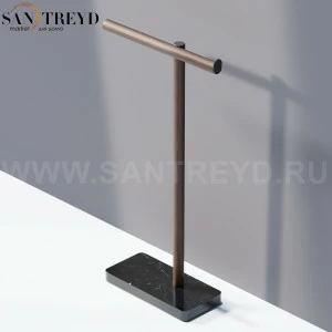 Agape DOT LINE Полотенцедержатель напольный под коричневый дуб на подставке из черного мрамора ADTL0462.RUN