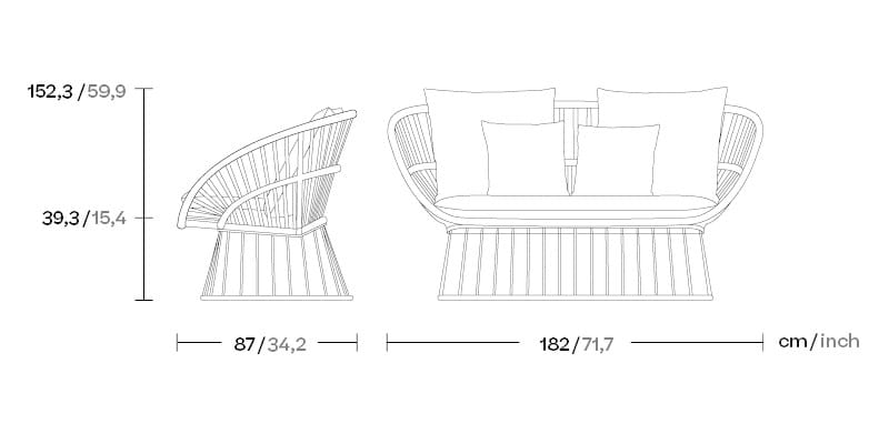 2-местный садовый диван Kettal ARCH-00069535 - Вид №3