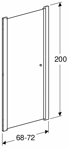 502.007.00.5 Распашная дверь IDO Showerama 10-0, IDO Showerama 10-0, матовый профиль / прозрачное стекло, 850 мм  - Вид №5