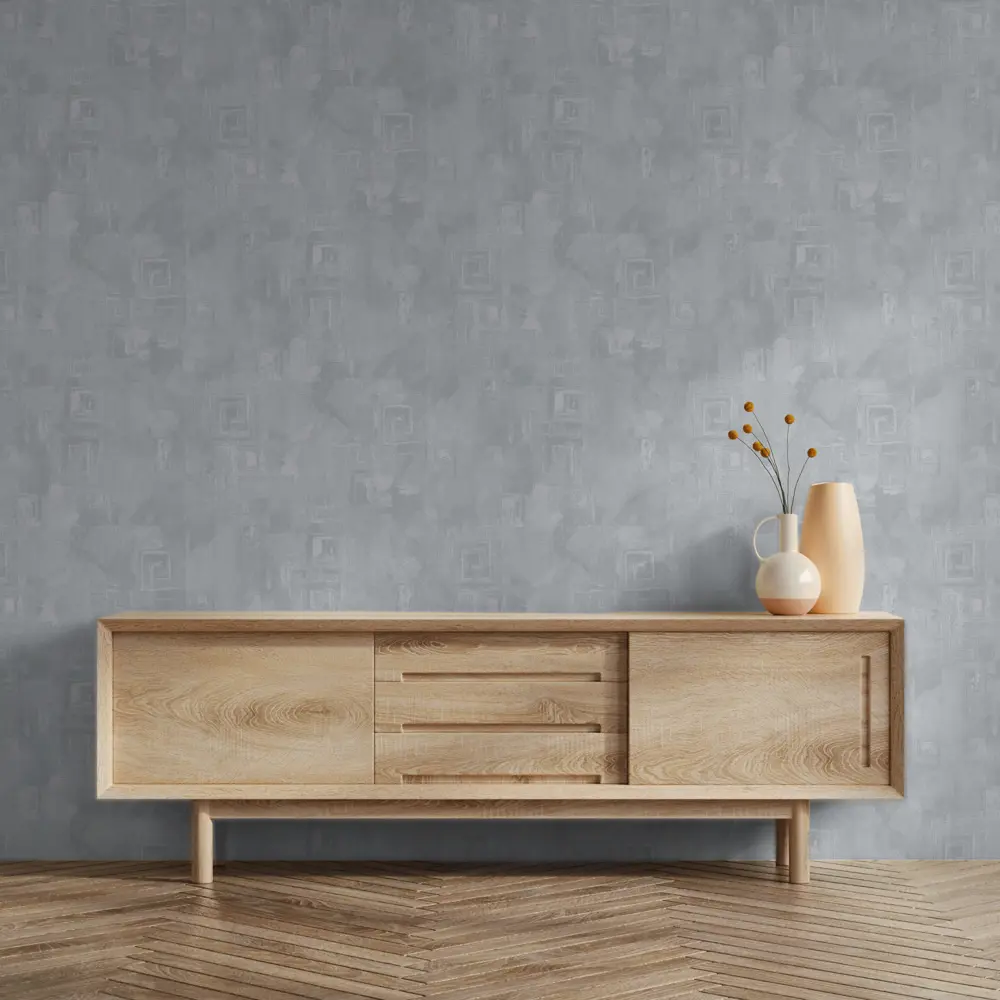 Erismann: Флизелиновые обои серо-голубые с геометрическим рельефом 16328300 Vlies Line Premium exclusive STLM-1414905 - Вид №2