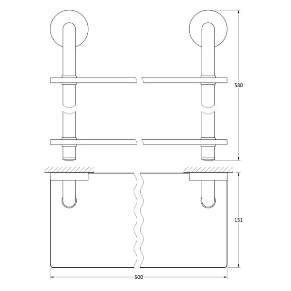 Полка 2-х ярусная 50 см Ellux ELEGANCE ELE 036 sun-id-561806 - Вид №1