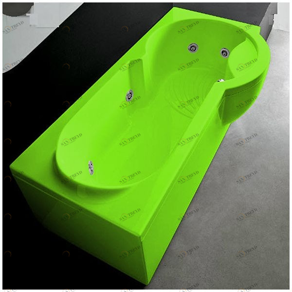 Ванна Gruppo treesse Simona V5677-DX-S салатовая с гидромассажем прямоугольная правая STDV5677DXS