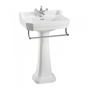 Burlington Edwardian Раковина Edwardian 56 см, вешалка для полотенец и стандартная подставка с 3 отверстиями под смеситель P1 B4 3TH T1 CHR