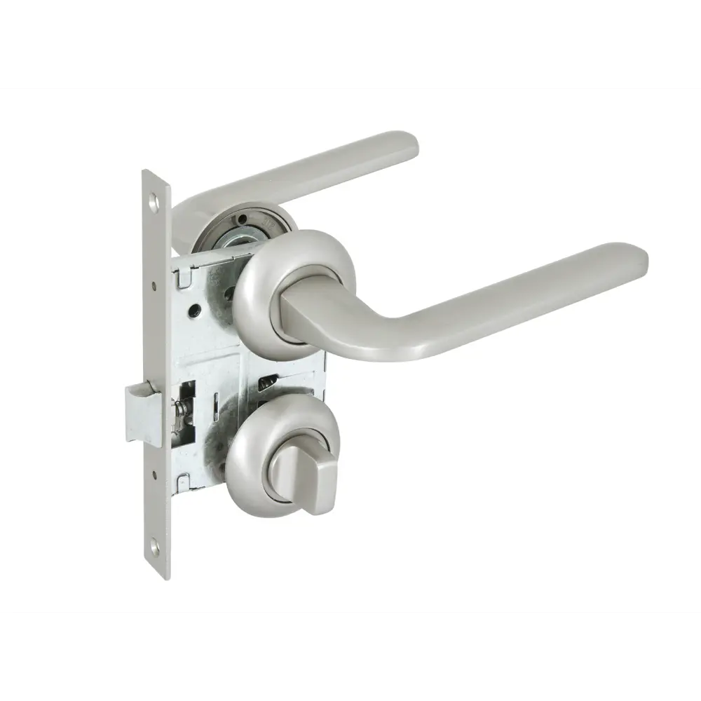 Комплект дверных ручек 24L 170 BK GF, с запиранием, цвет никель PALLADIUM STLM-2149790 - Вид №1