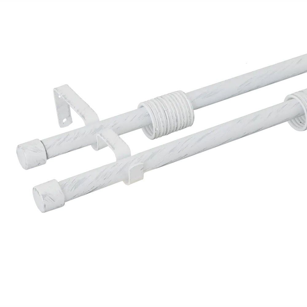 Карниз двухрядный раздвижной 160-320 см металл цвет белый антик ORBIS STLM-2160084