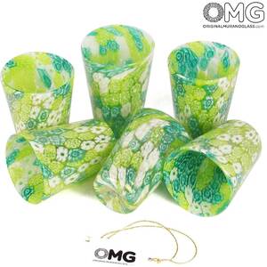 1473 ORIGINALMURANOGLASS Набор из 6 стаканов - Goto da Liquore -Limoncello- муранское стекло 7 см