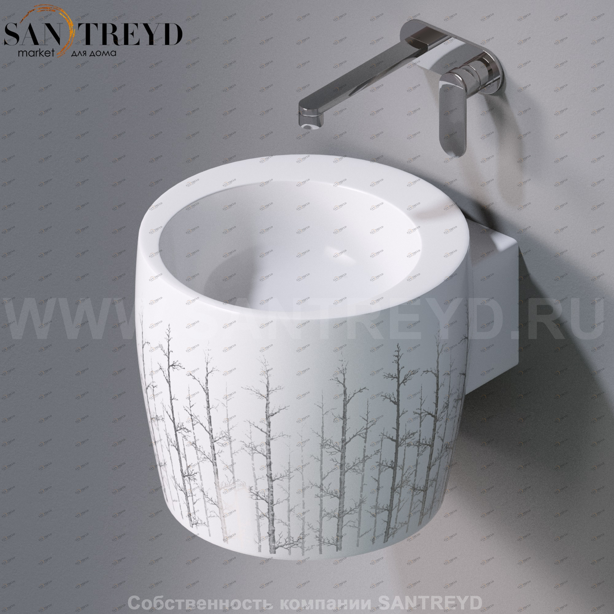 L102T0R0V1.405P Подвесная раковина настенная круглая A. e T. Italia SPOT белая AeT ITALIA TOTEM