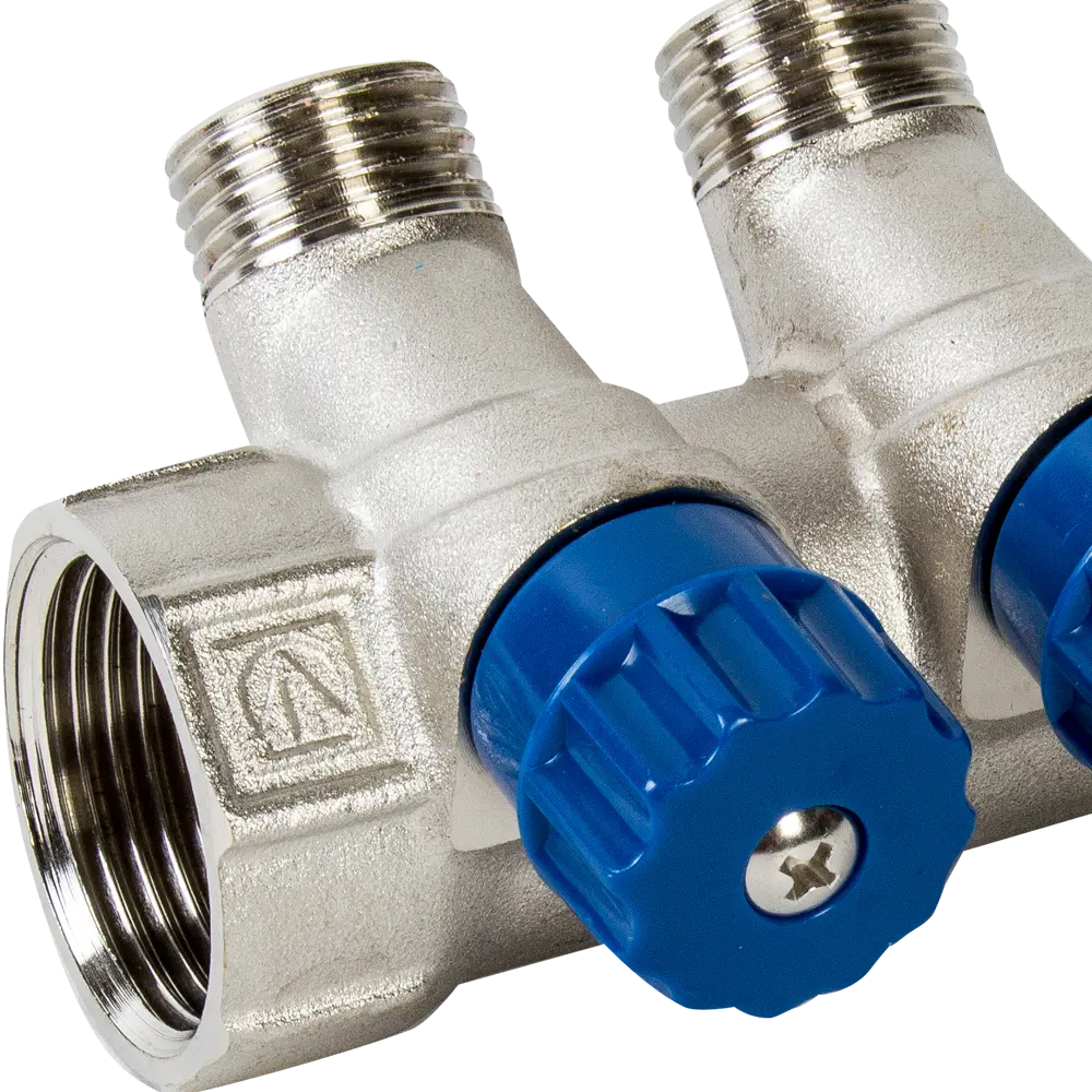 Коллектор с регулирующими вентилями и наружной резьбой Valtec на 2 выхода 1"x1/2" VTc.560.N.0602 STLM-2023993 - Вид №1