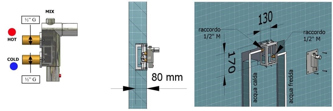 Встраиваемый термостатический смеситель для душа Thermomat Thermo-mix ARCH-00139068 - Вид №2