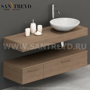 M14552CF Столешница для накладных и встраиваемых раковин 145 см цвет Дуб кофейный ARREDO WOOD Италия