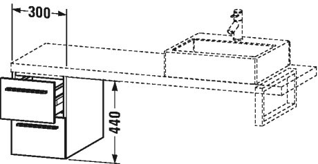 XL543502222 Шкафчик для консоли X-Large #XL5435 300 x 548 мм Белый глянцевый декор Duravit - Вид №1