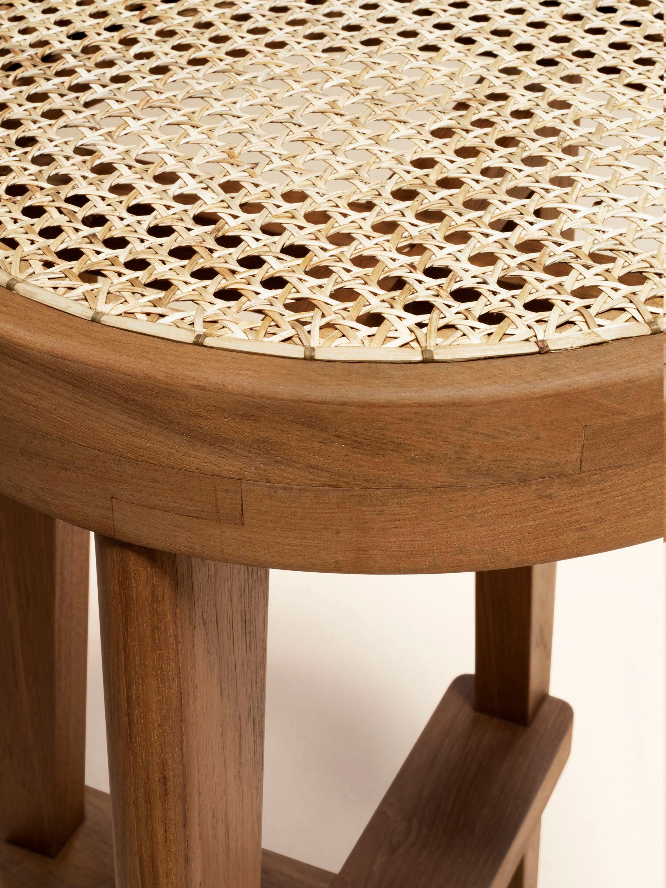 Высокий стул из тикового дерева с подставкой для ног Phantom Hands HIGH STOOL WITH CANE SEAT ARCH-00031194 - Вид №5