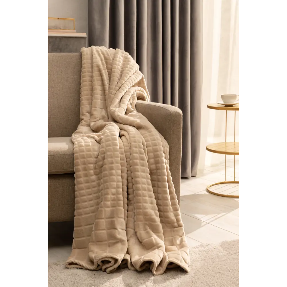 Плед Cuatro 200x220 см цвет бежевый Santreyd STLM-2102576 - Вид №6