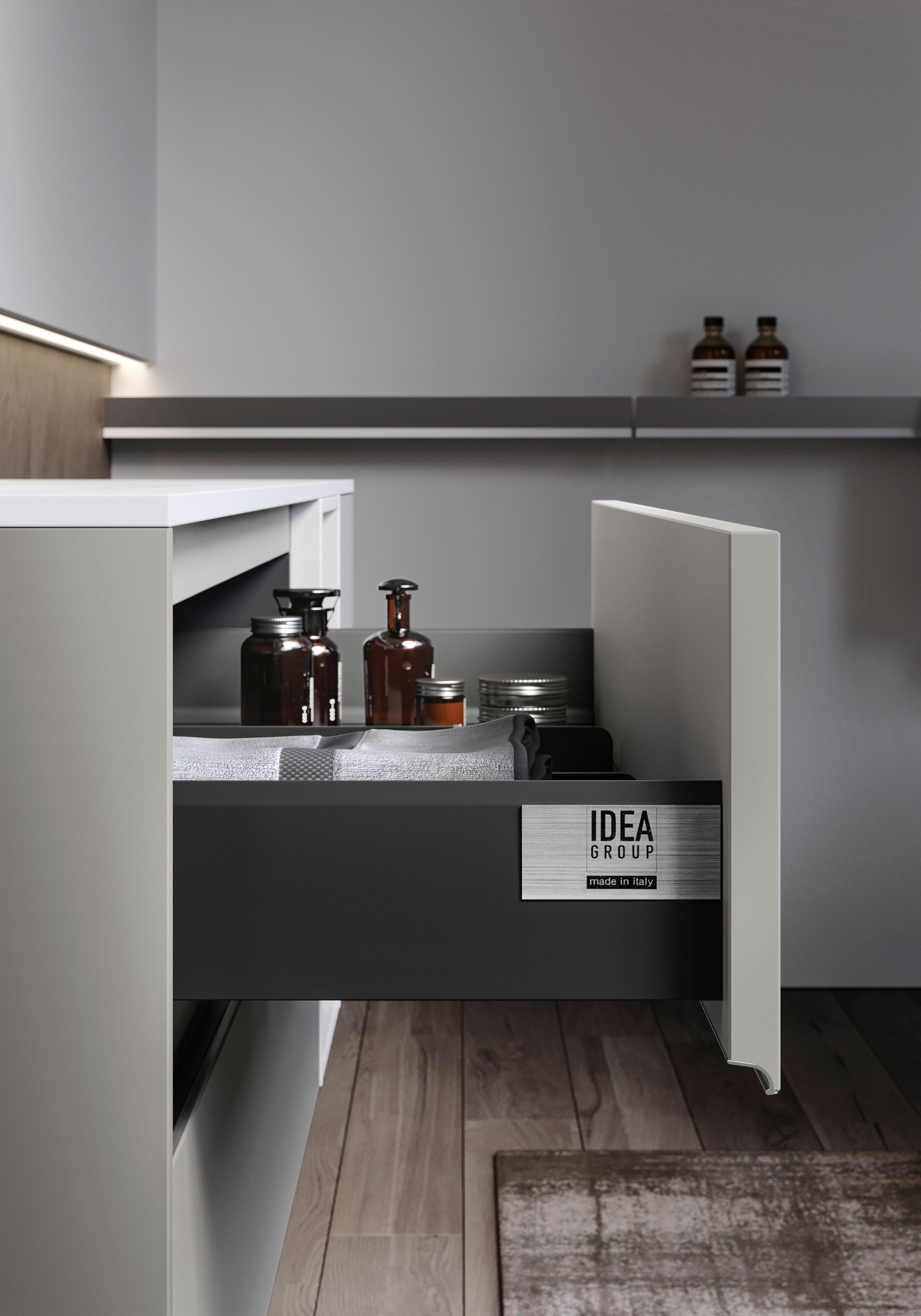 Шкаф для умывальника с ящиками с зеркалом Ideagroup Nyù ARCH-00044795 - Вид №2